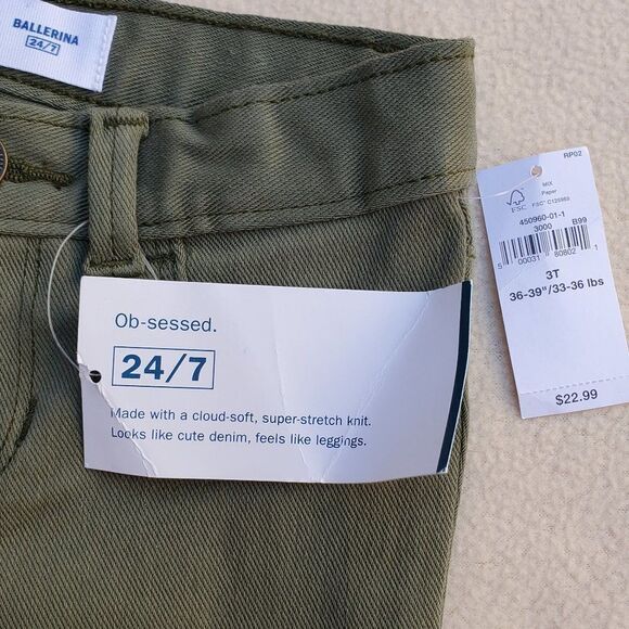 Old Navy olive green ballerina 24/7 size 3T - Picture 5 of 6